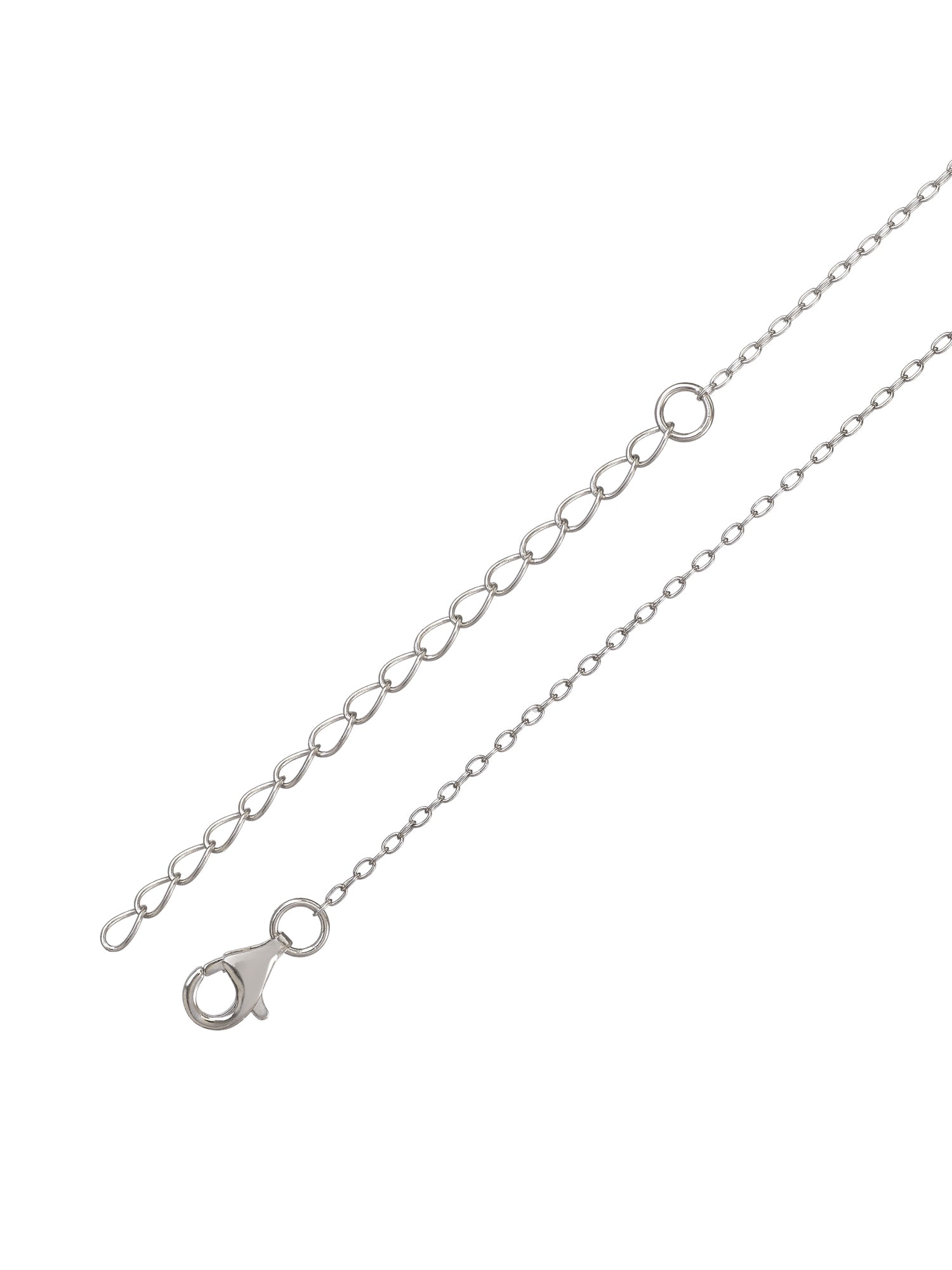 STERLING SILVER BLUE SAPPHIRE HALO NECKLACE WITH CHAIN-4