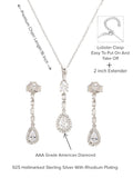 TEAR DROP EARRING AND NECKLACE SET WITH AMERICAN DIAMONDS-2