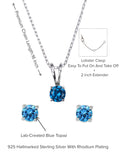 ORNATE JEWELS SWISS BLUE SOLITAIRE NECKLACE WITH EARRINGS-5