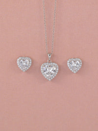 Heart Jewellery Set In Silver