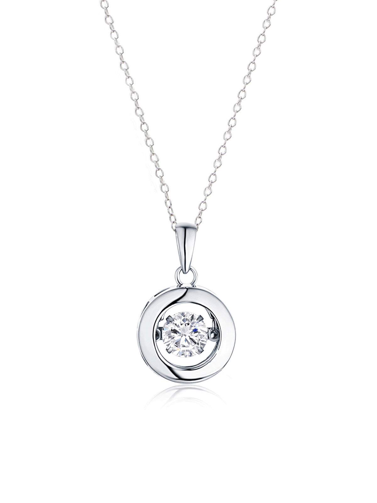 SIMPLE SOLITAIRE DANCING NECKLACE