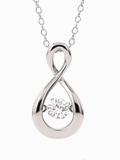 DANCING AMERICAN DIAMOND INFINITY PENDANT IN 925 SILVER