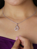 ORNATE AMERICAN DIAMOND DROP NECKLACE PENDANT