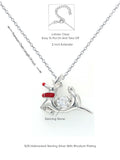 SILVER RUDOLPH THE RED NOSE REINDEER NECKLACE