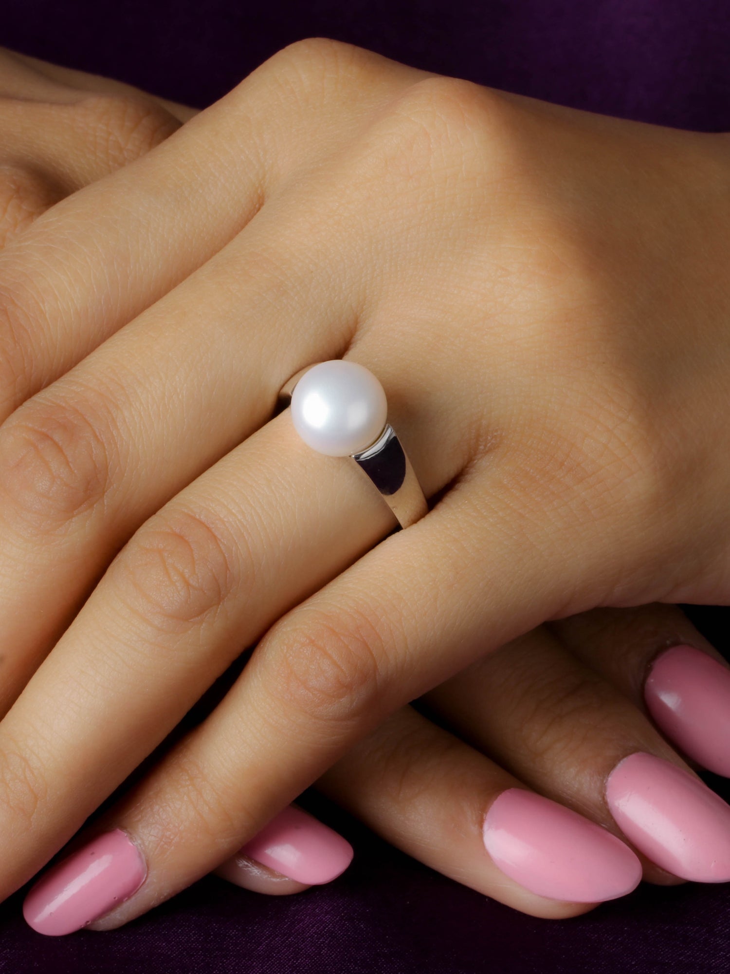 10MM SINGLE PEARL 925 SILVER RING-1