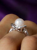 PEARL 925 SILVER HEART RING-5