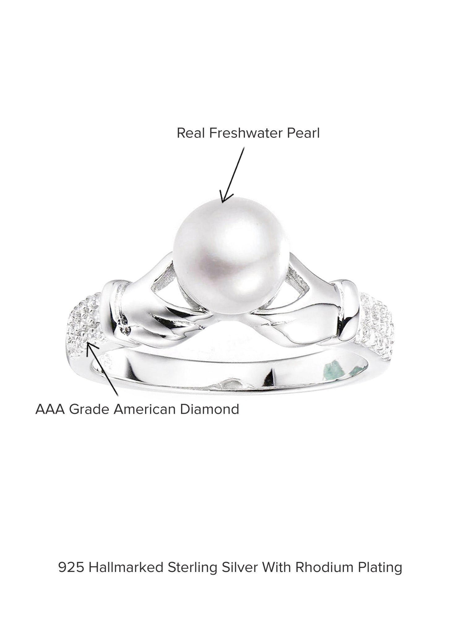MEANINGFUL PEARL RING IN 925 SILVER