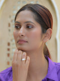 THREE TONE THREE STONE RING-4