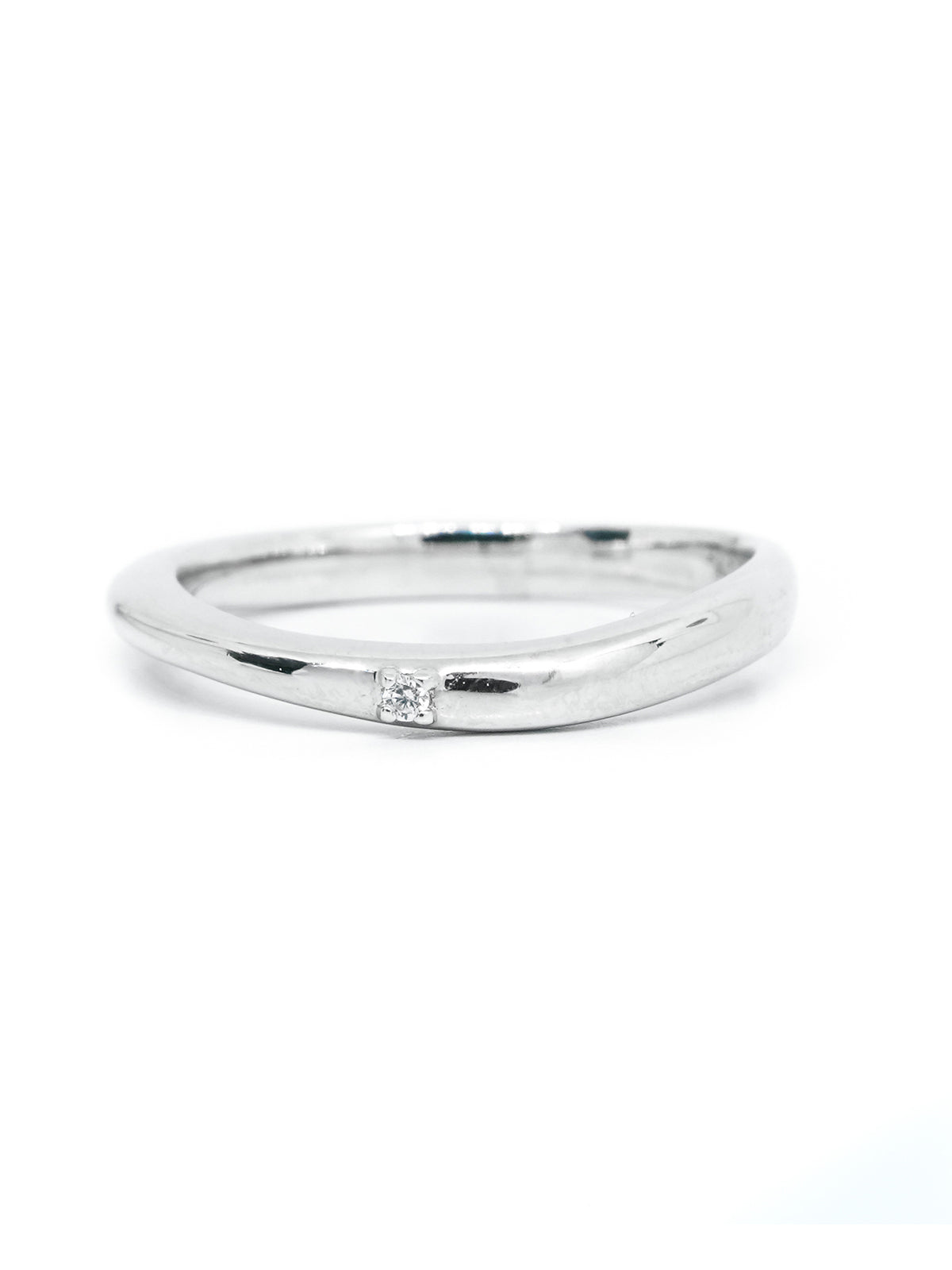 PLAIN SILVER SOLITAIRE BAND RING-1