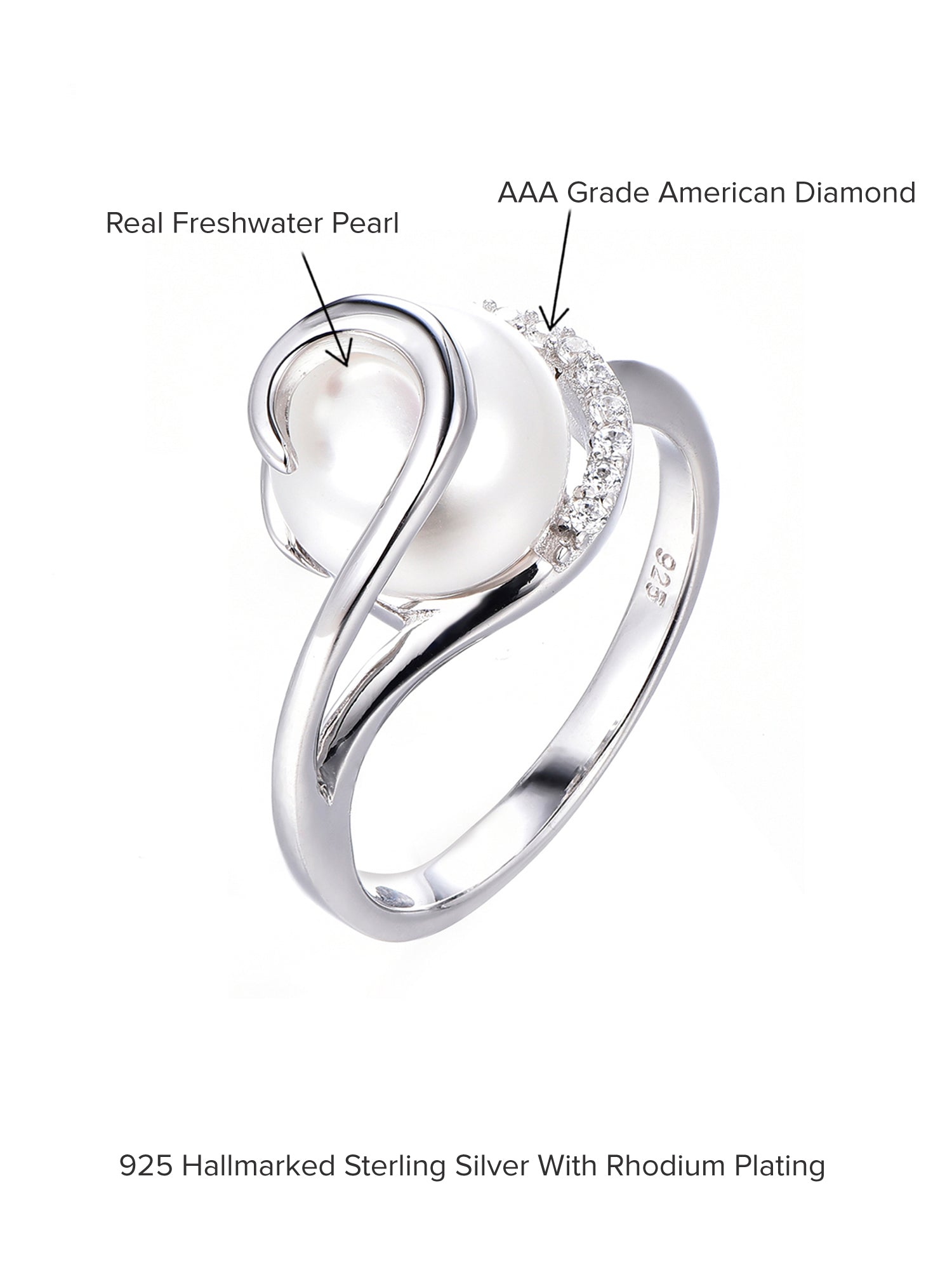 PEARL OVERLAY 925 SILVER RING-7