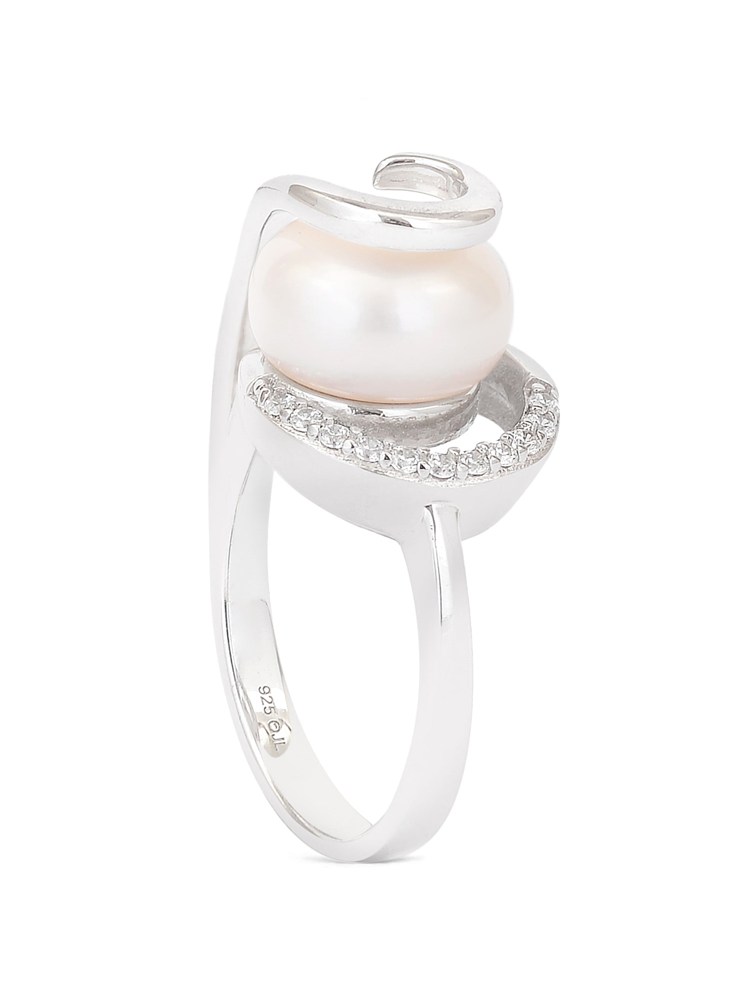 PEARL OVERLAY 925 SILVER RING-2
