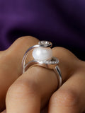 PEARL OVERLAY 925 SILVER RING-4