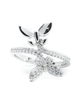 FLIRTY TWO BUTTERFLY SILVER RING-1