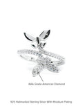 FLIRTY TWO BUTTERFLY SILVER RING-4
