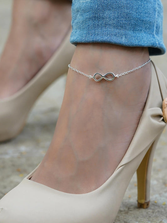 PLAIN INFINITY SILVER ANKLET