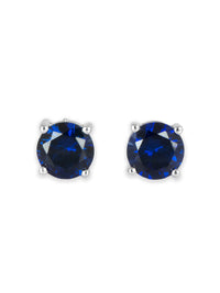 2 Carat Blue Sapphire Stud Earrings