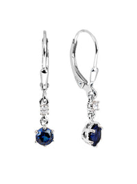 Ornate Jewels Blue Sapphire Dangle 925 Silver Earrings For Women