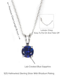 Blue Sapphire Solitaire Necklace For Women