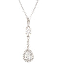 TEARDROP 0.50 CARAT SOLITAIRE PENDANT NECKLACE WITH CHAIN FOR WOMEN