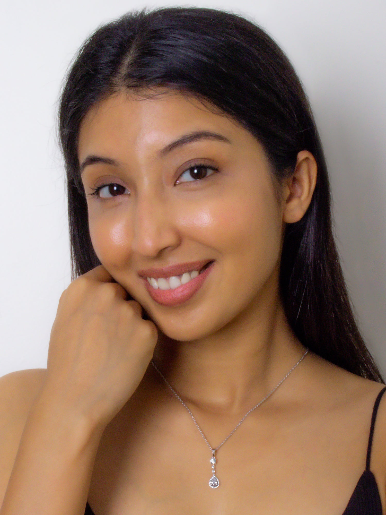 TEARDROP 0.50 CARAT SOLITAIRE PENDANT NECKLACE WITH CHAIN FOR WOMEN