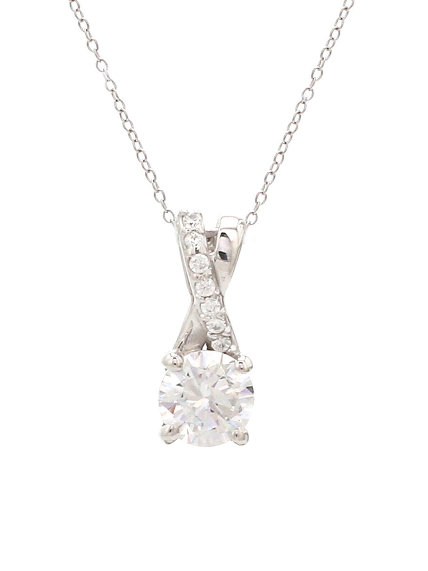 0.75 CARAT AMERICAN DIAMOND SOLITAIRE PENDANT WITH PURE SILVER CHAIN FOR WOMEN