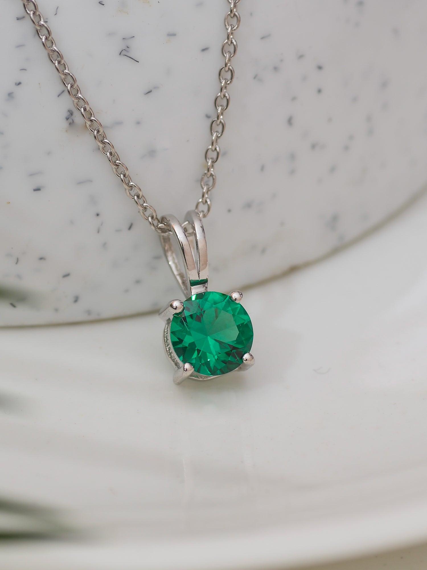 EMERALD PENDANT NECKLACE IN 925 STERLING SILVER FOR WOMEN-7
