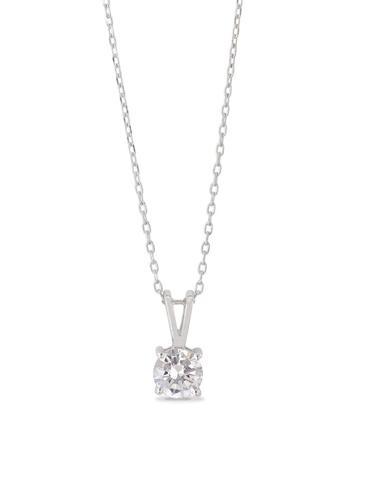 SOLITAIRE PENDANT NECKLACE IN 925 STERLING SILVER FOR WOMEN