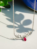 ORNATE JEWELS RUBY DEER NECKLACE FOR WOMEN