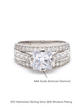 1.5 CARAT PRINCESS SOLITAIRE SILVER RING WITH AMERICAN DIAMONDS-2