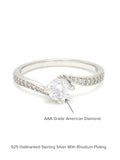 PURE SILVER AND AMERICAN DIAMOND 1 CARAT SOLITAIRE PROPOSAL RING FOR HER-6
