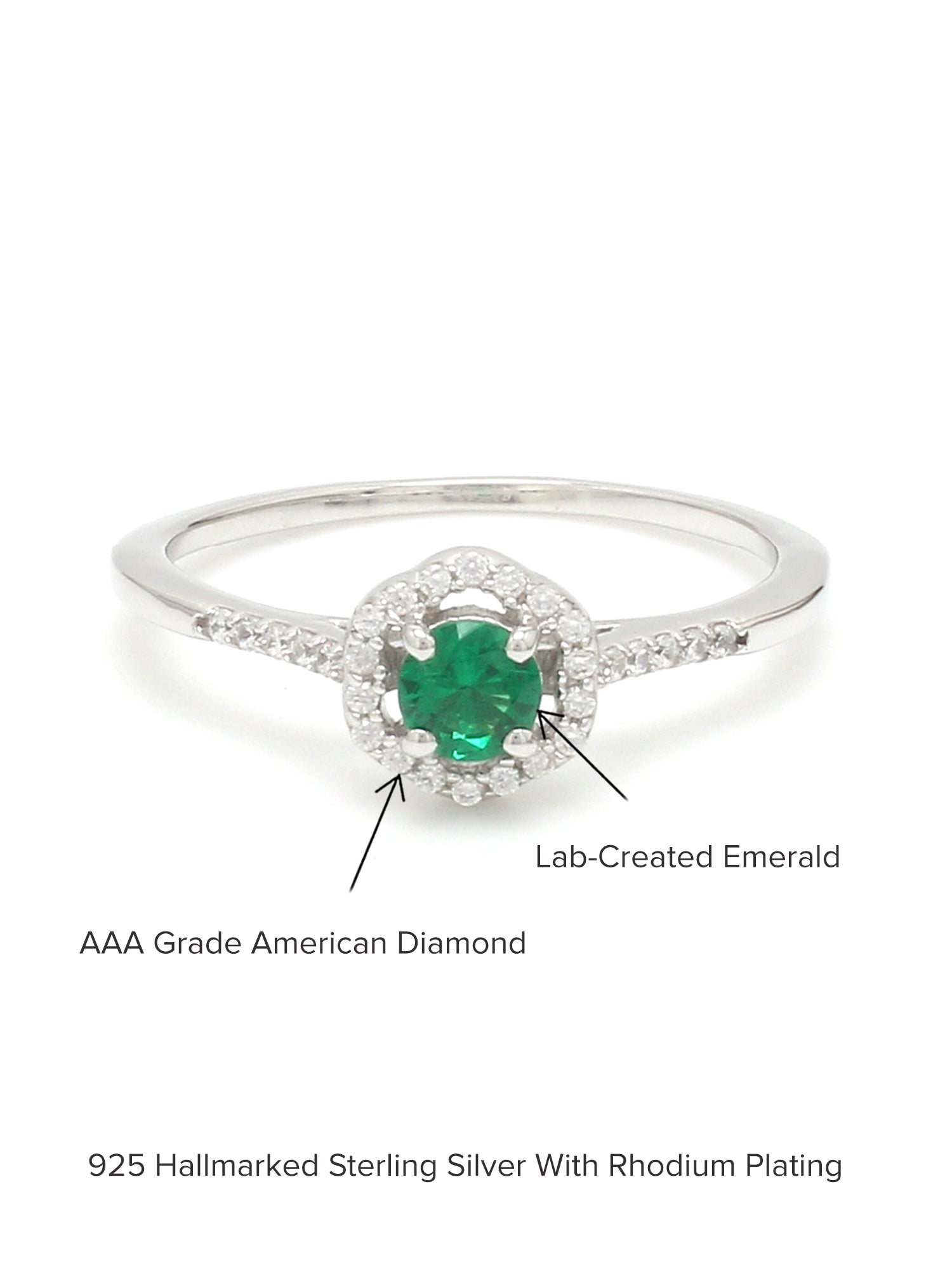 OCTAGON GREEN EMERALD SOLITAIRE RING FOR WOMEN-5