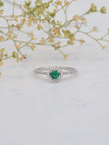 OCTAGON GREEN EMERALD SOLITAIRE RING FOR WOMEN