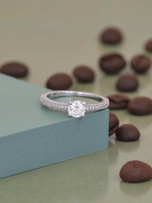 1.03 CARAT ORNATE JEWELS AMERICAN DIAMOND SOLITAIRE RING