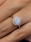 CLUSTER RING DIAMOND LOOK 925 SILVER RING FOR WOMEN-2