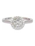 CLUSTER RING DIAMOND LOOK 925 SILVER RING FOR WOMEN-1