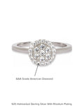 CLUSTER RING DIAMOND LOOK 925 SILVER RING FOR WOMEN-5