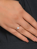 1 CARAT SINGLE SOLITAIRE ADJUSTABLE SILVER RING FOR WOMEN