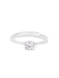1 CARAT SINGLE SOLITAIRE ADJUSTABLE SILVER RING FOR WOMEN-2