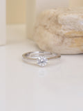 1 CARAT SINGLE SOLITAIRE ADJUSTABLE SILVER ENGAGEMENT RING FOR WOMEN-2
