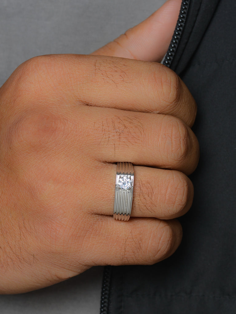 buy 1 carat 925 pure 925 silver adjustable wedding ring for him