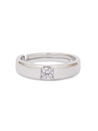 0.5 CARAT 925 PURE ADJUSTABLE SILVER RING FOR HIM