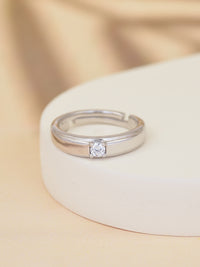0.2 Carat Single Solitaire Adjustable Band Ring For Women