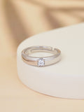 0.2 CARAT SINGLE SOLITAIRE ADJUSTABLE SILVER BAND RING FOR WOMEN