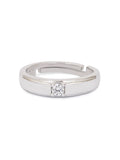 0.2 CARAT SINGLE SOLITAIRE ADJUSTABLE SILVER BAND RING FOR WOMEN-2