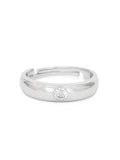SINGLE STONE ADJUSTABLE SILVER RING FOR MEN-3