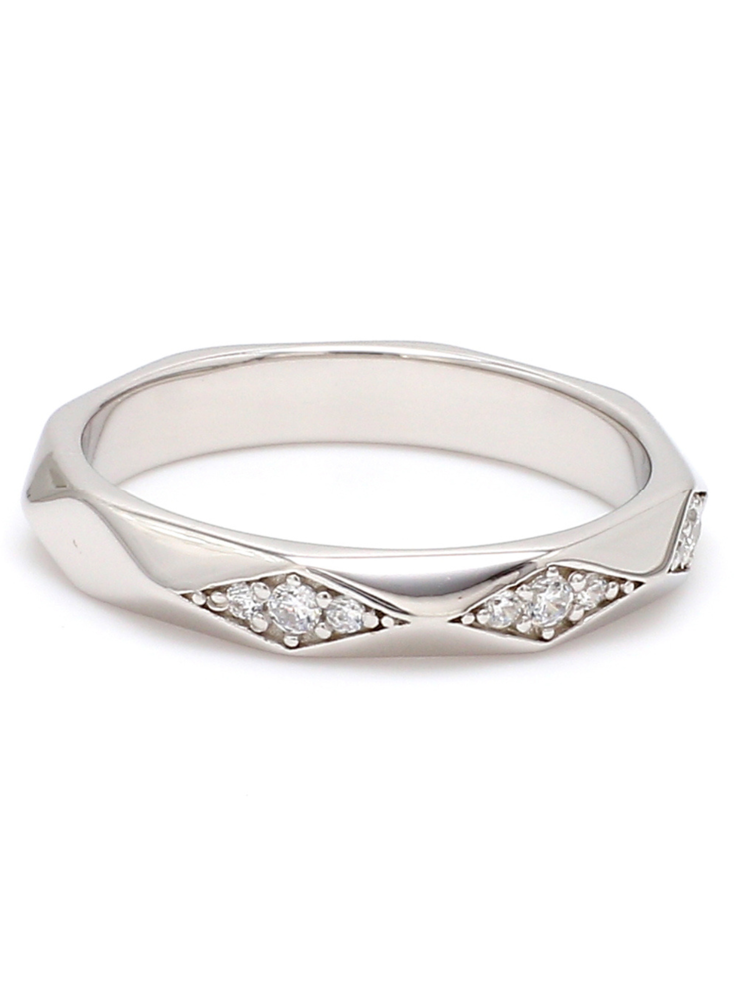925 STERLING SILVER AMERICAN DIAMOND BAND RING FOR WOMENS-1