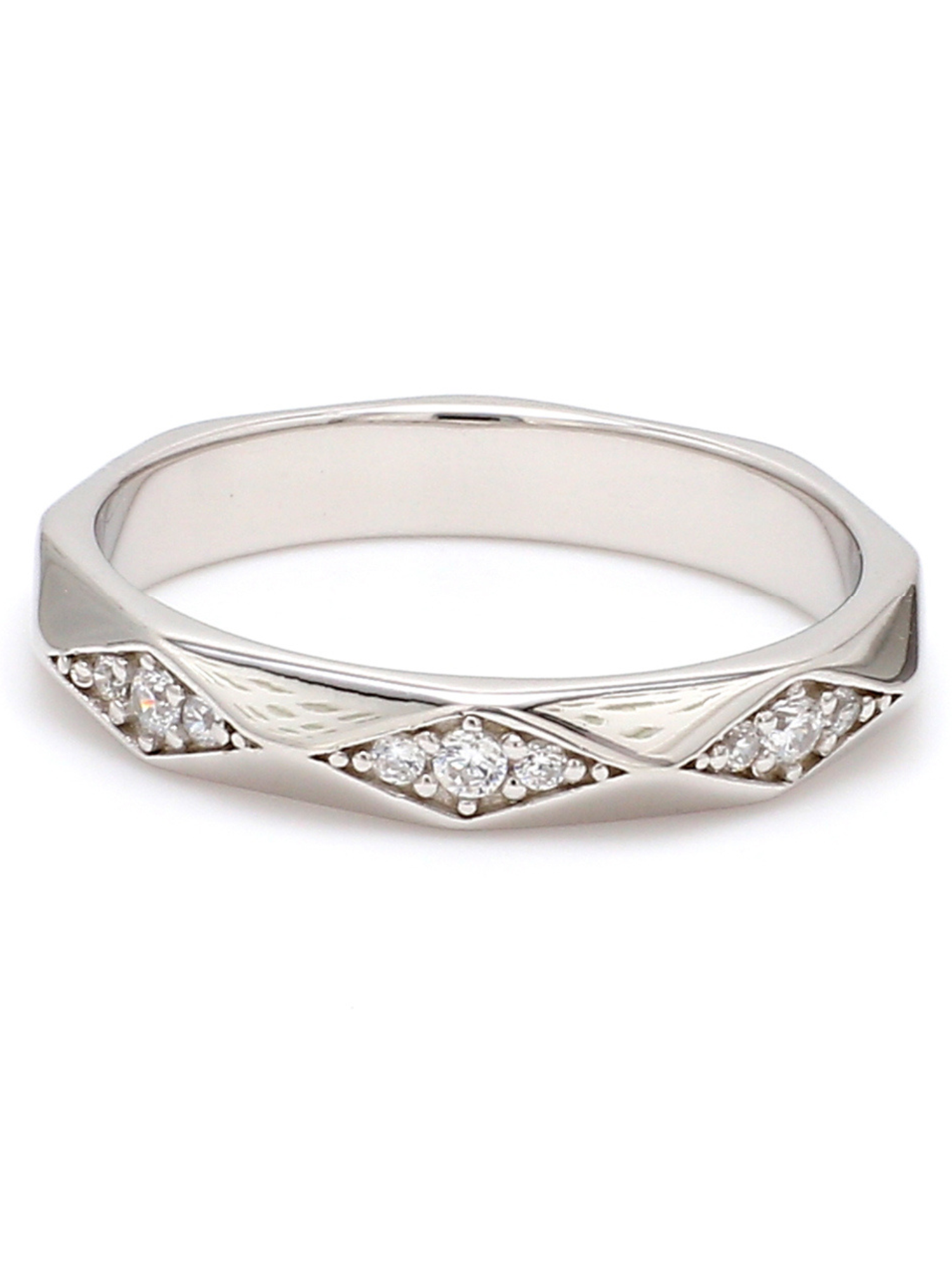 925 STERLING SILVER AMERICAN DIAMOND BAND RING FOR WOMENS