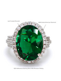 GLAMM EMERALD OVAL RING IN 925 SILVER-6