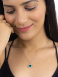 EMERALD CUSHION PRINCESS LOCKET WITH CHAIN