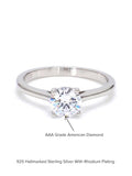 0.75 CARAT LOVE THY WOMAN SOLITAIRE RING IN SILVER 925-5
